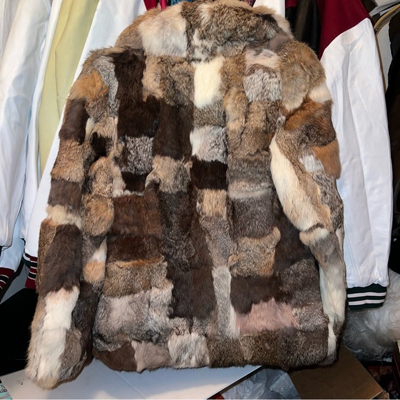🐇🤍 Dino Ricco Rabbit Fur Patchwork Coat - Picture 2 of 4